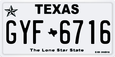 TX license plate GYF6716