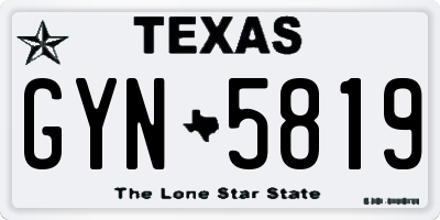 TX license plate GYN5819