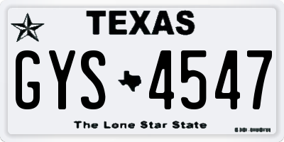 TX license plate GYS4547