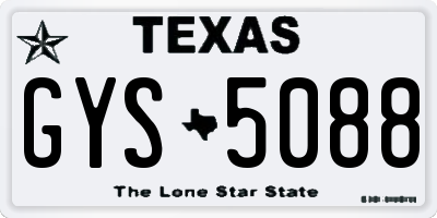 TX license plate GYS5088