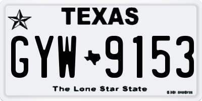 TX license plate GYW9153