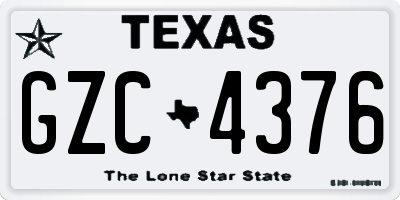 TX license plate GZC4376