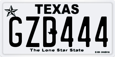 TX license plate GZD444