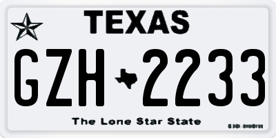 TX license plate GZH2233