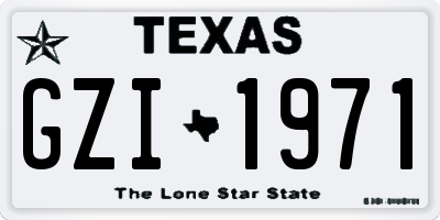 TX license plate GZI1971