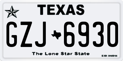 TX license plate GZJ6930