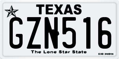 TX license plate GZN516