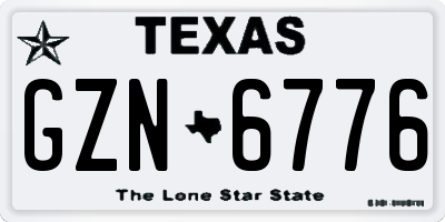 TX license plate GZN6776