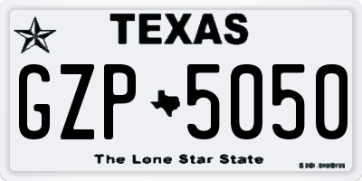 TX license plate GZP5050