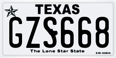 TX license plate GZS668