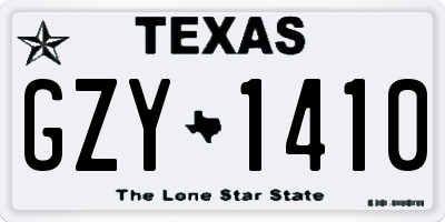 TX license plate GZY1410