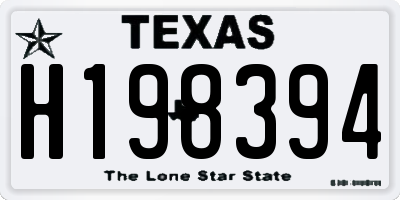 TX license plate H198394