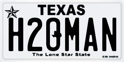 TX license plate H2OMAN