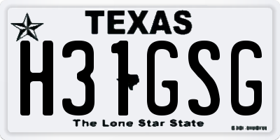 TX license plate H31GSG