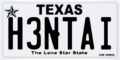 TX license plate H3NTAI