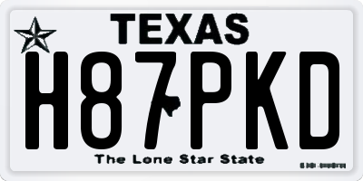 TX license plate H87PKD