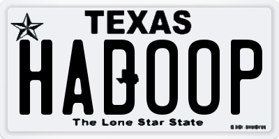 TX license plate HADOOP