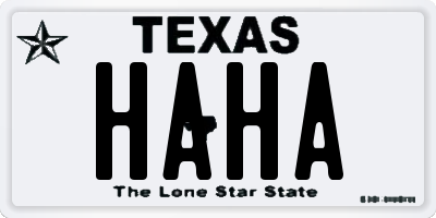 TX license plate HAHA