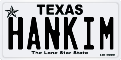 TX license plate HANKIM