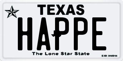 TX license plate HAPPE