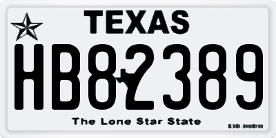 TX license plate HB82389