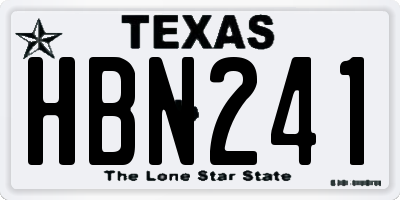 TX license plate HBN241