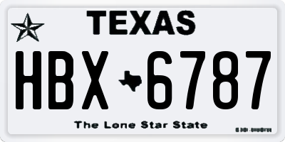 TX license plate HBX6787