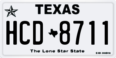 TX license plate HCD8711