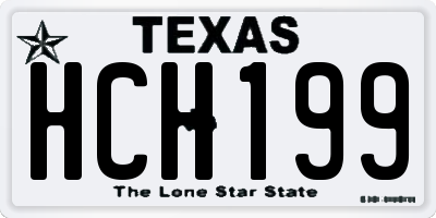 TX license plate HCH199