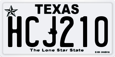 TX license plate HCJ210