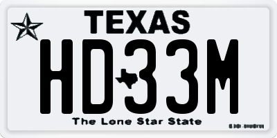 TX license plate HD33M