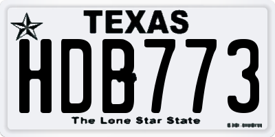 TX license plate HDB773