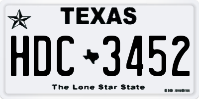 TX license plate HDC3452