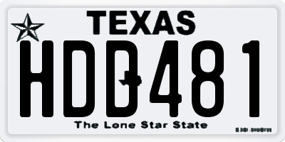 TX license plate HDD481