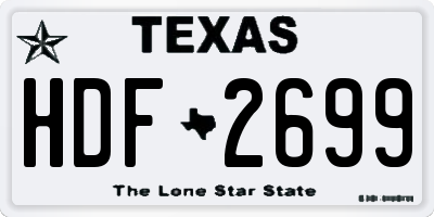 TX license plate HDF2699