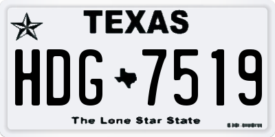 TX license plate HDG7519