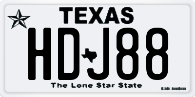 TX license plate HDJ88