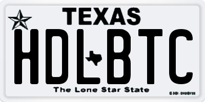 TX license plate HDLBTC