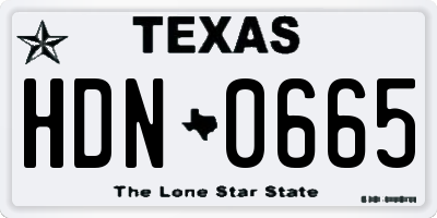 TX license plate HDN0665