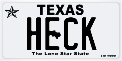 TX license plate HECK