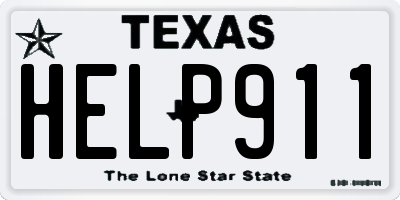 TX license plate HELP911