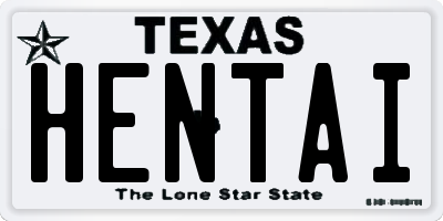 TX license plate HENTAI