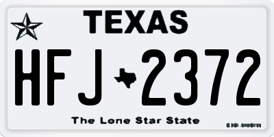 TX license plate HFJ2372