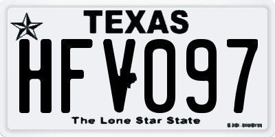 TX license plate HFV097