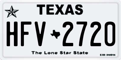 TX license plate HFV2720