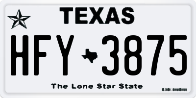 TX license plate HFY3875