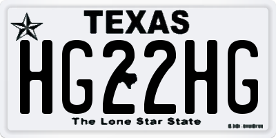 TX license plate HG22HG