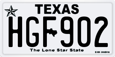 TX license plate HGF902