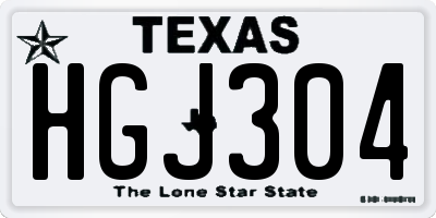 TX license plate HGJ304