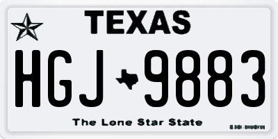 TX license plate HGJ9883